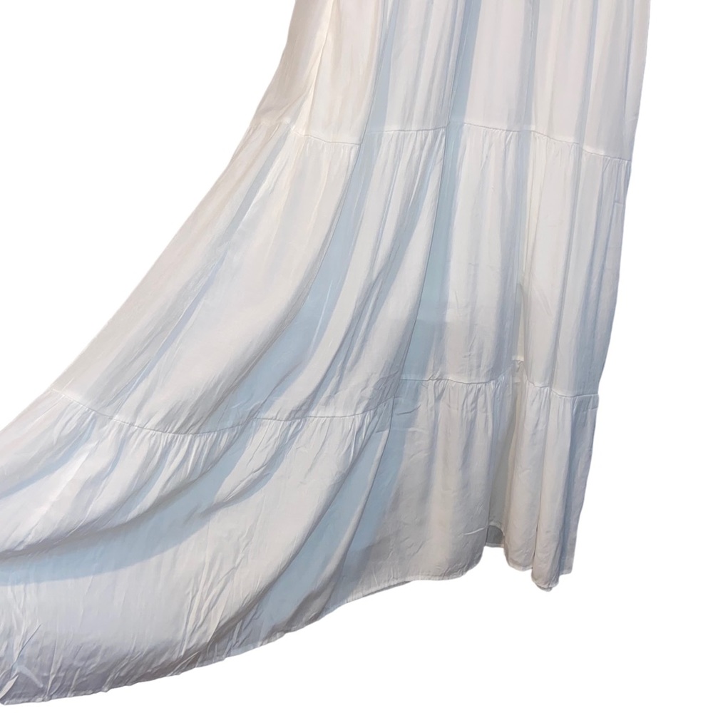 ✨NEW✨ Boho V-Neck White Ruffled Maxi Lace Feminine Maxi Dress - Women’s XL - Picture 10 of 13